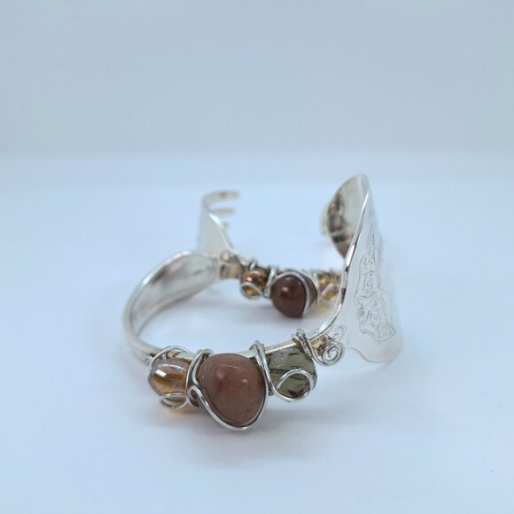Vintage silverware bracelets - Handmade funky bangles 2 piece set - Picture 9 of 14